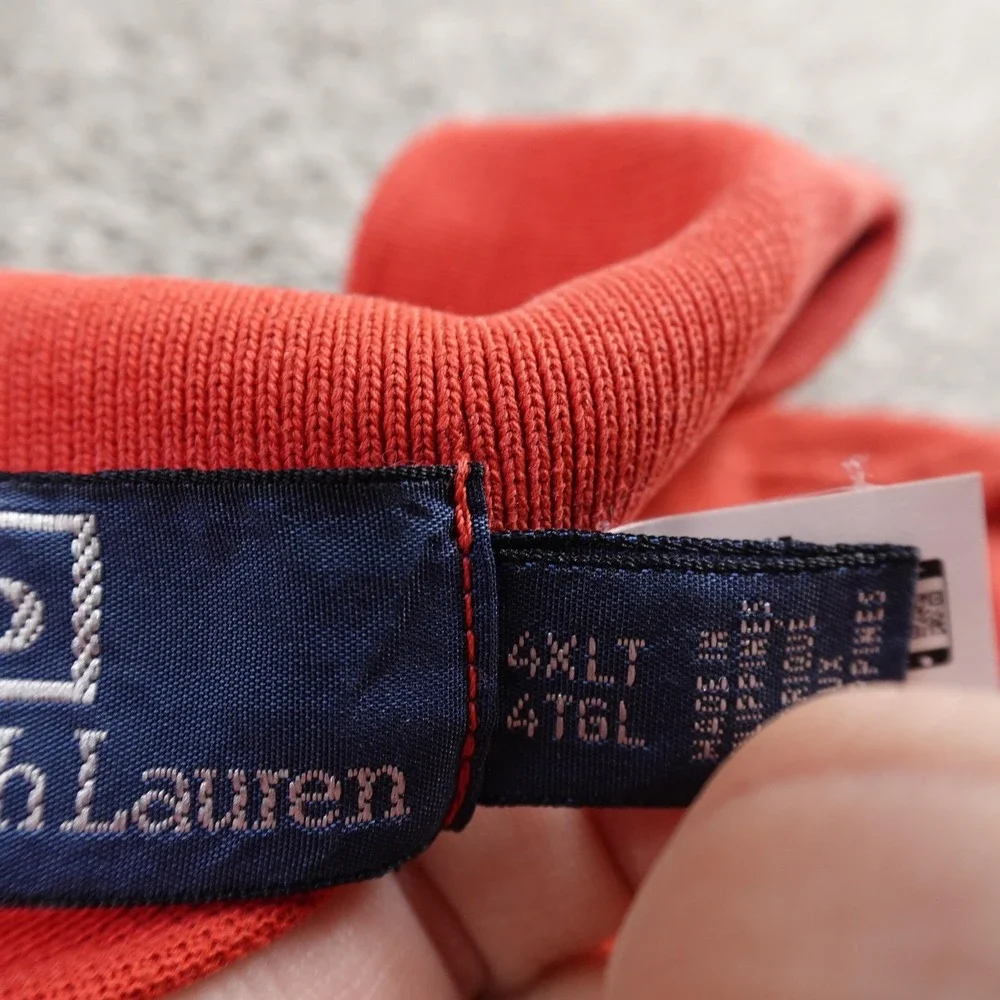 Ralph‎ Lauren Polo Shirt Mens 4XLT Red USA Flag Pony Logo Short Sleeve Golf NYC